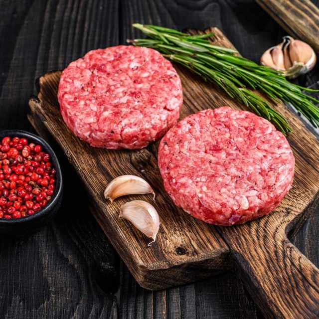 Hamburger Patties Butcher Block